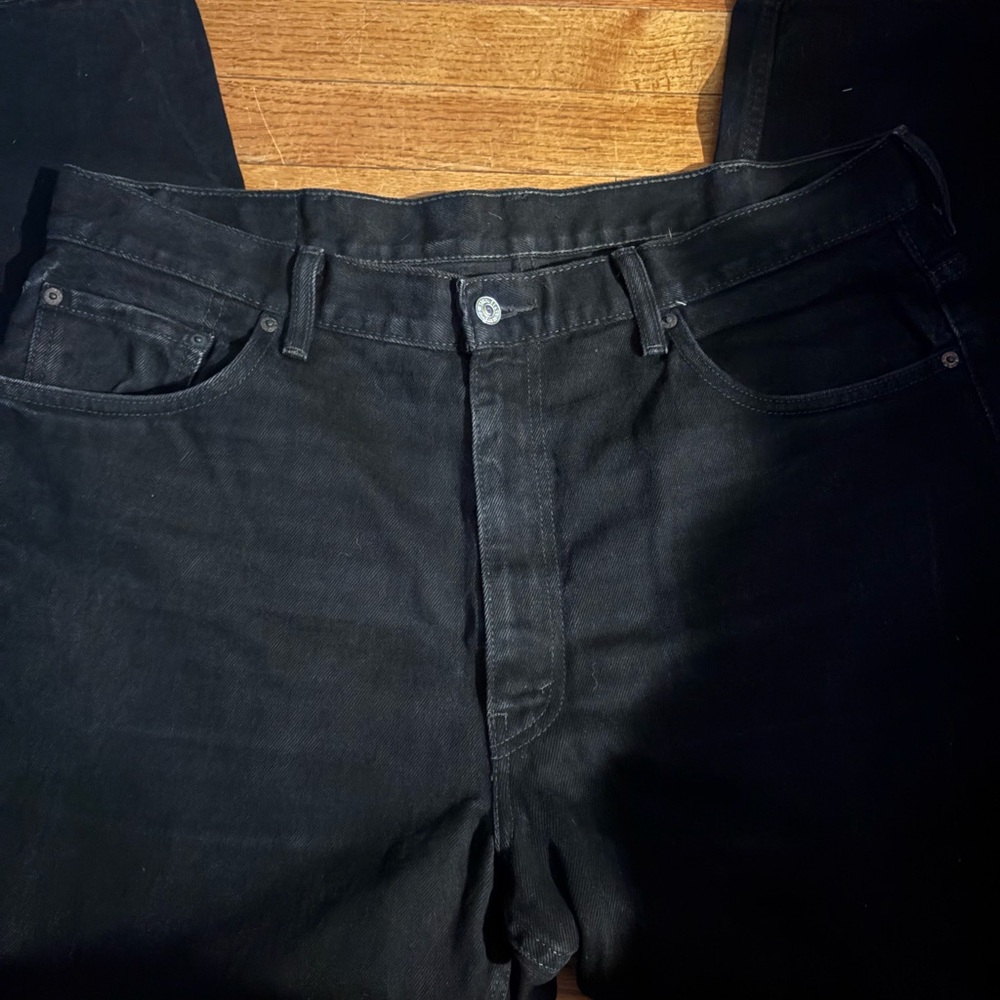 Levi's Men's Dark Black Straight Jeans